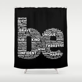 be Motivational Words Typography Quote Shower Curtain