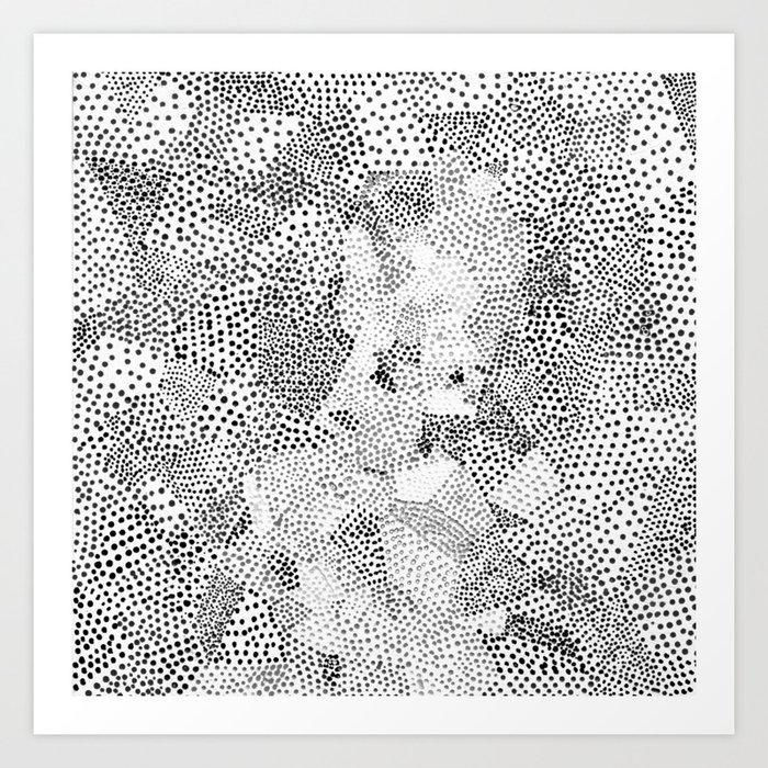 Dot Matrix Bw Abstract Geometric Art Print By Wtfineart Society6
