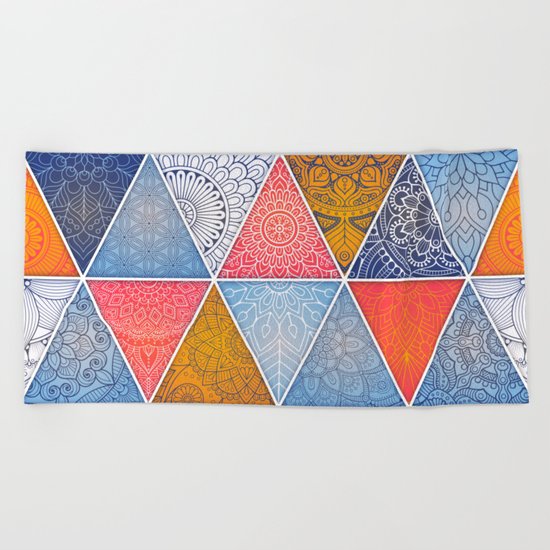 Pattern Mandala Losange Beach Towel