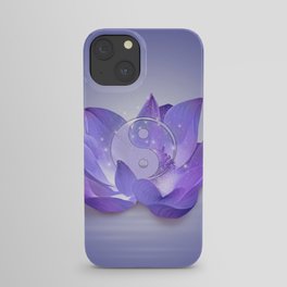 Very Peri Lotus and Yin Yang iPhone Case