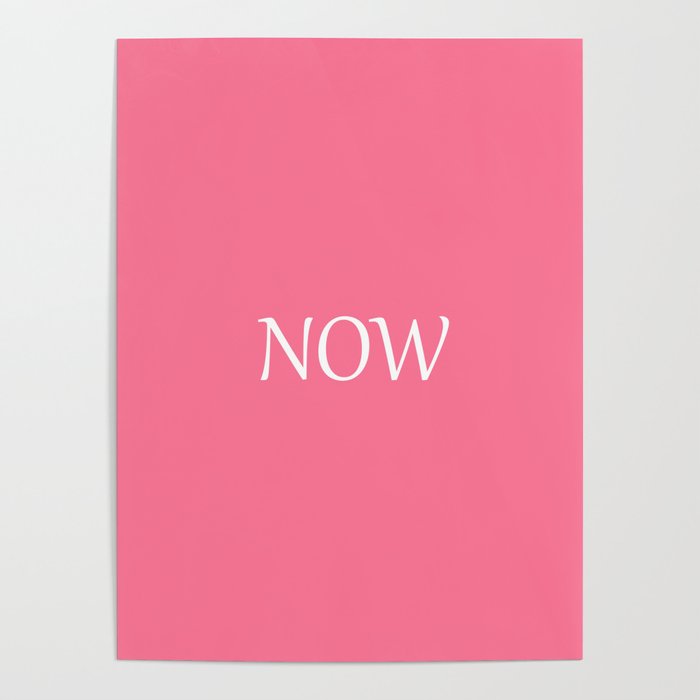 Now Bubble Gum bright vivid pink pastel solid color modern abstract illustration  Poster