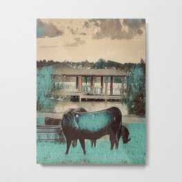 Ranch Cow Metal Print | Artprint, Ranch, Canvas, Digital, Photo, Farmhouse, Cow, Pier, Lakeview, Texas 