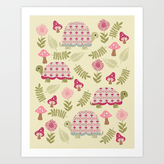 Cheerful Turtles Art Print