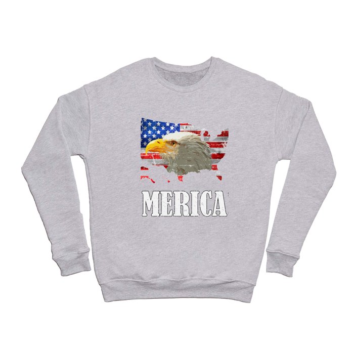 Patriotic eagle merica usa flag 4th of July outfit Crewneck Sweatshirt