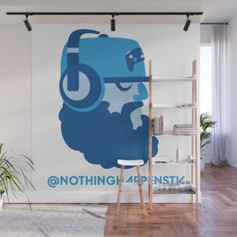 Nothing Happens TV Beard and Headphones Wall Mural