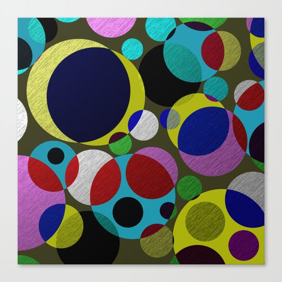 Bubbles - Fun, geometric, colourful design Canvas Print