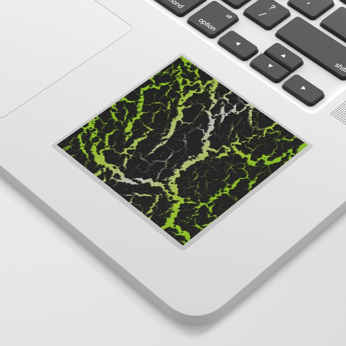Cracked Space Lava - Lime Yellow/White Sticker