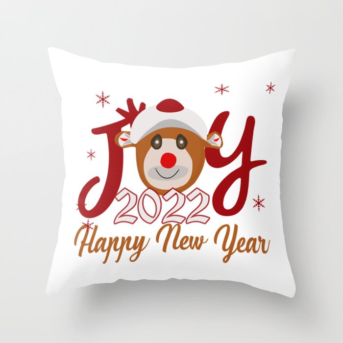 Joy New Year 2022 Throw Pillow