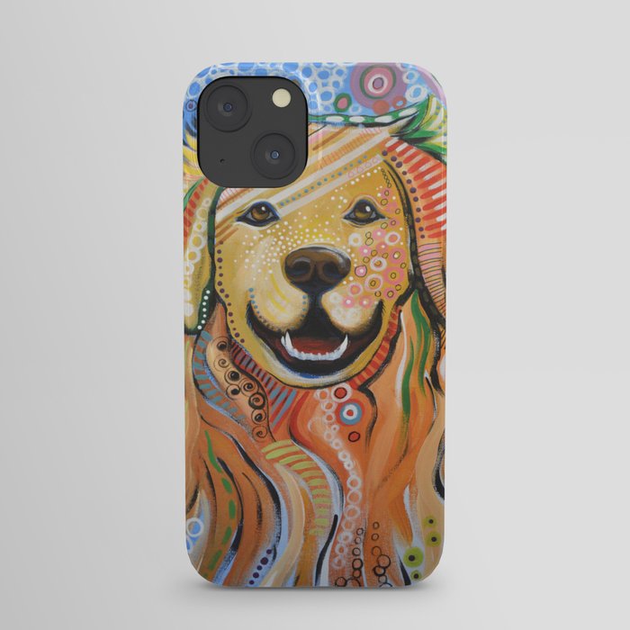 Max ... Abstract dog art, Golden Retriever, Original animal painting iPhone Case