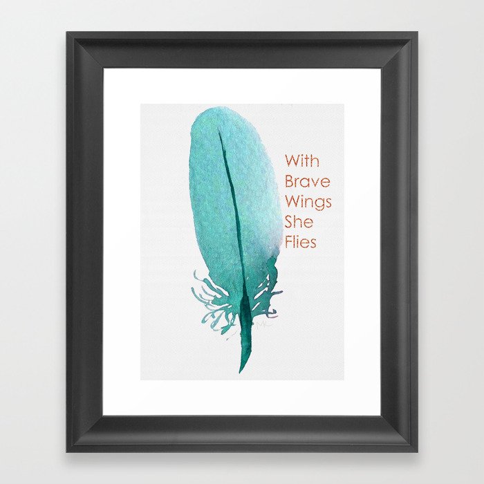 feather Quote Framed Art Print