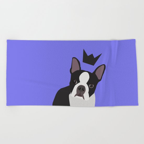 Royal Boston Terrier Beach Towel