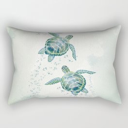Two Sea Turtles  Rectangular Pillow