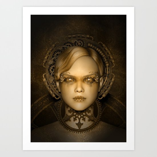 Steampunk female machine Art Print