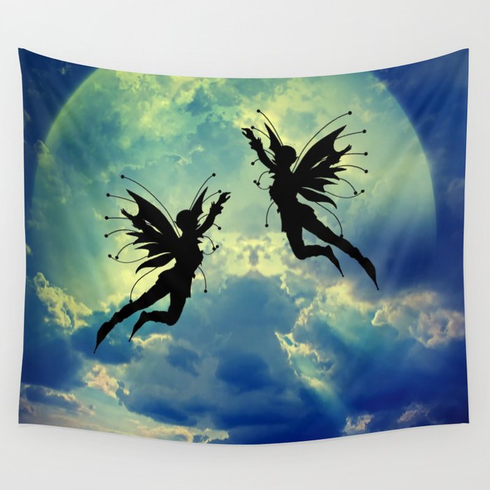 Moon Fairies Wall Tapestry