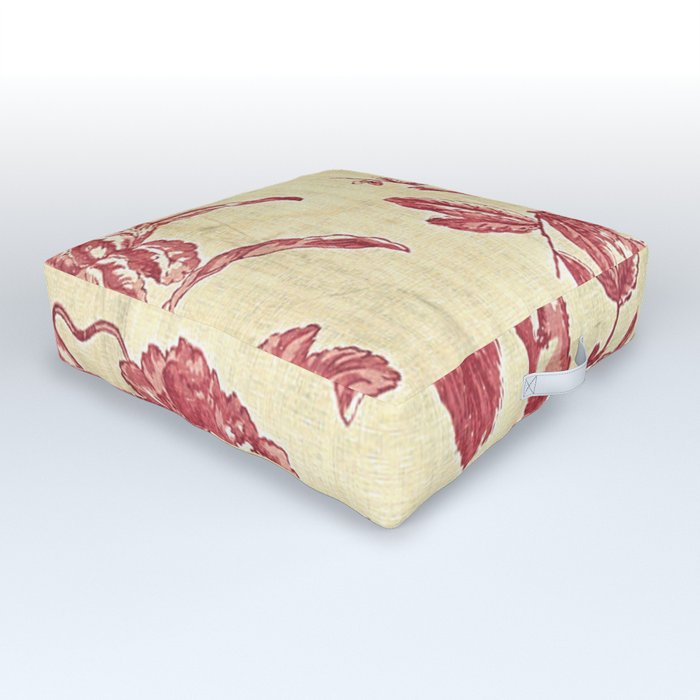 Red Toile Forest Outdoor Floor Cushion