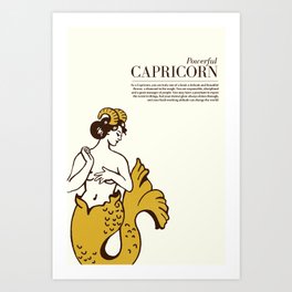 Cool Capricorn Zodiac Sign Art Art Print