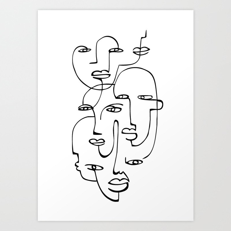 Abstract faces Art Print