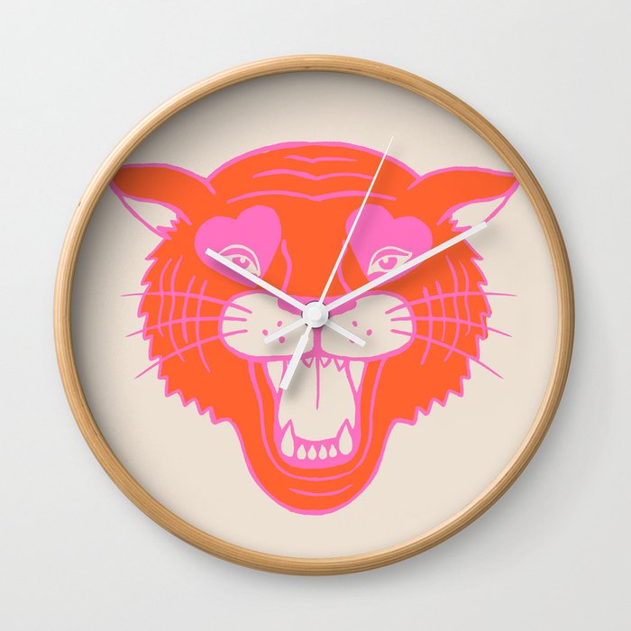 Neon Tiger Wall Clock