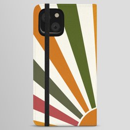 Multicolor retro Sun design 1 iPhone Wallet Case
