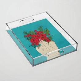 Blooming Red Acrylic Tray