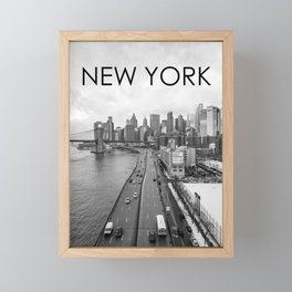 New York City | Black and White Photography | Lower Manhattan Views Framed Mini Art Print