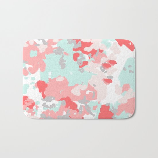 Kressa - abstract painting free spirit pastel modern home decor in trendy color splash minimal art Bath Mat
