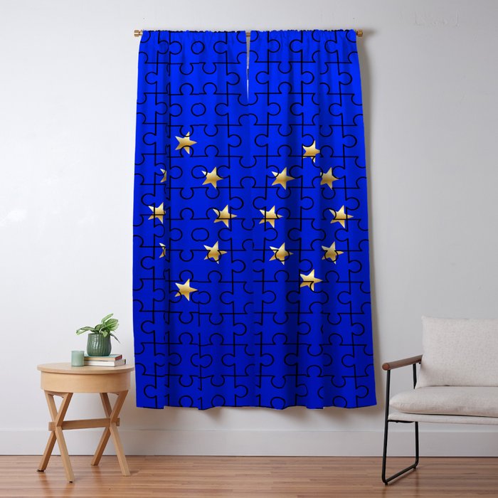 European Union Flag Jigsaw Blackout Curtain By Homestead Society6