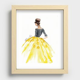 Sunny Spring Yellow Skirt Fashion Illustration Recessed Framed Print