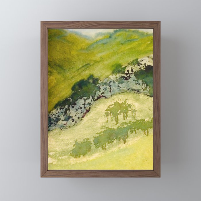 Cove Of The Mountain Abstract Painting Framed Mini Art Print By