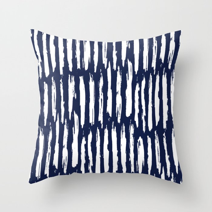 navy striped throw pillow