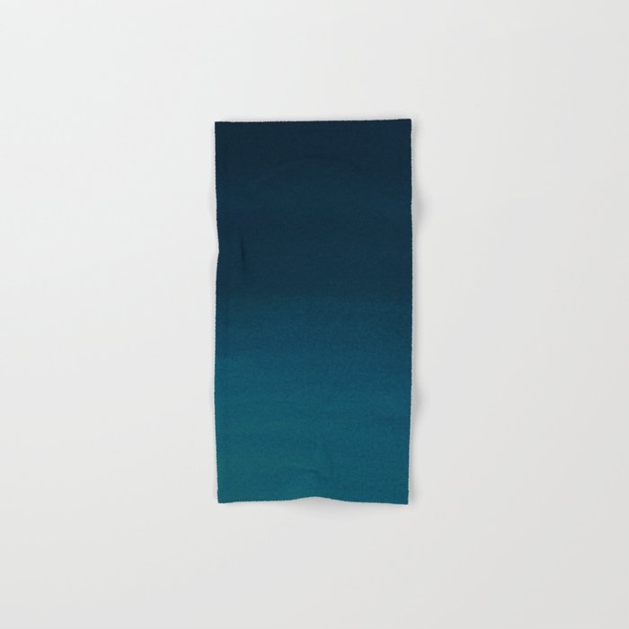 Navy blue teal hand painted watercolor paint ombre Hand & Bath Towel