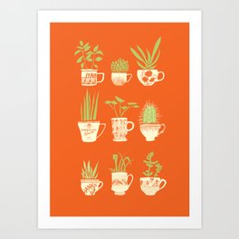 Teacup Succulents Art Print