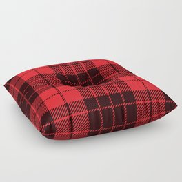 Red and Black Square Pattern Floor Pillow