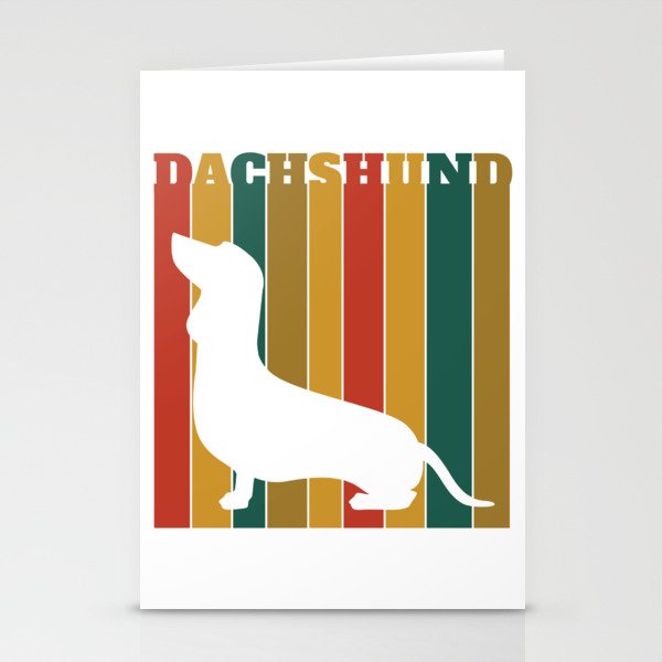 Retro Dachshund Wiener Sausage Dog Stationery Cards