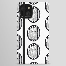 Zombie girl in black and white iPhone Wallet Case