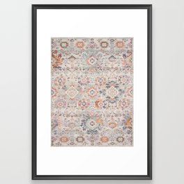 Bohemian Traditional Vintage Old Moroccan Fabric Style Framed Art Print