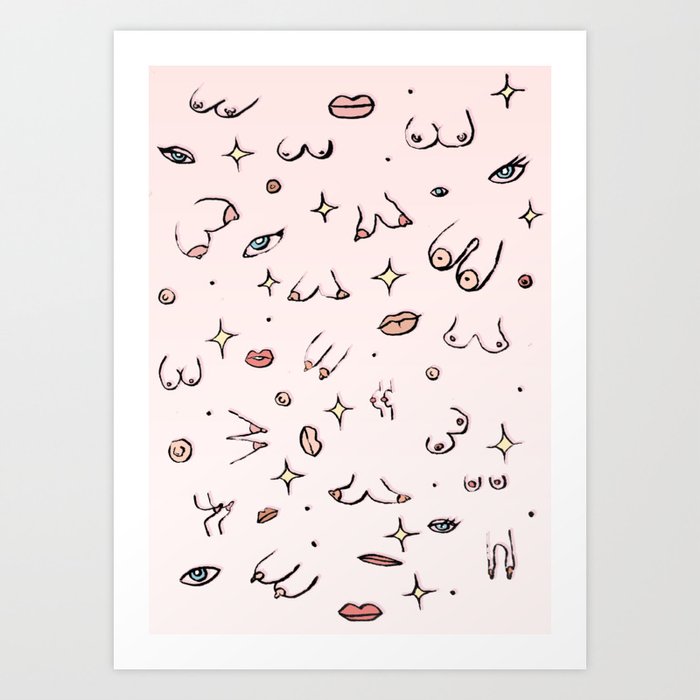 Feminine // Boob Pattern Art Print