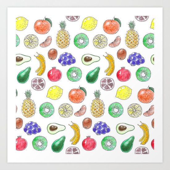 Tropical fruit Art Print