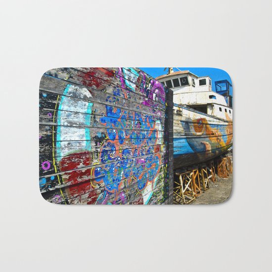 Old Sicilian Port of Alcitrezza Bath Mat