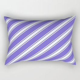 [ Thumbnail: Slate Blue & Mint Cream Colored Pattern of Stripes Rectangular Pillow ]