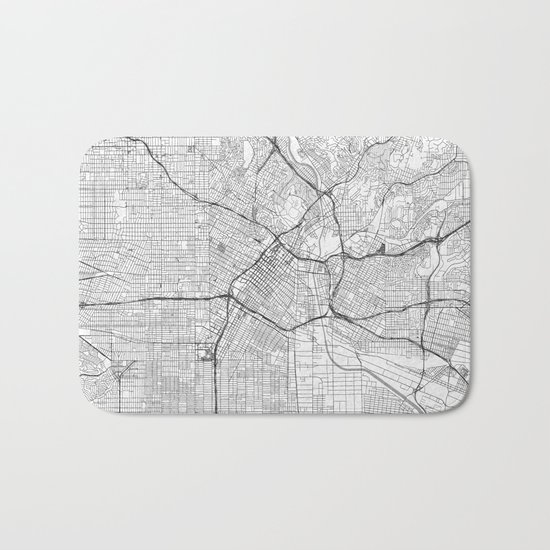 Los Angeles Map Line Bath Mat