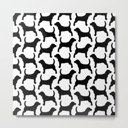 Black Beagle Silhouettes Pattern Metal Print | Dogs, Ilove, Classic, Breed, Graphicdesign, Hound, Beagles, Lover, Silhouette, Pattern 
