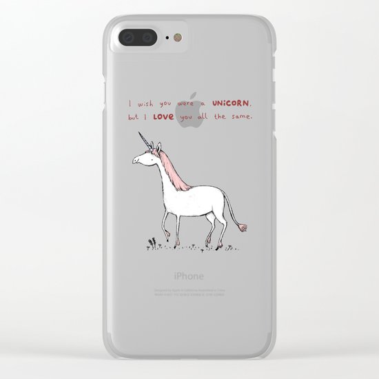 I Wish You Were A Unicorn Clear iPhone Case