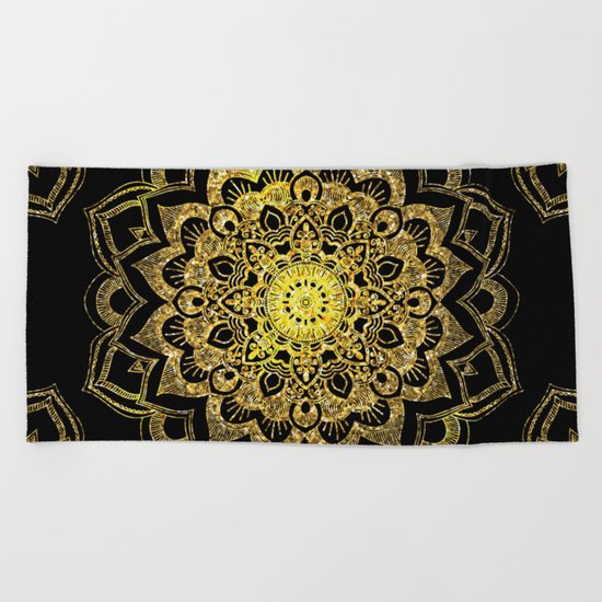 Golden Darkness Beach Towel