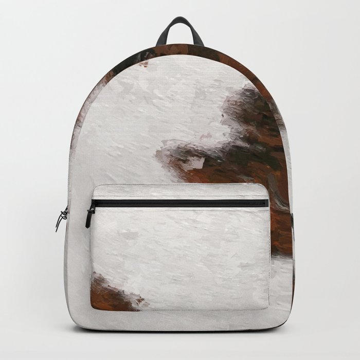Painted Cowhide Cow Skin Fur Spot  Backpack