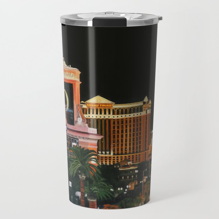 Las Vegas Strip Oil On Canvas Travel Mug