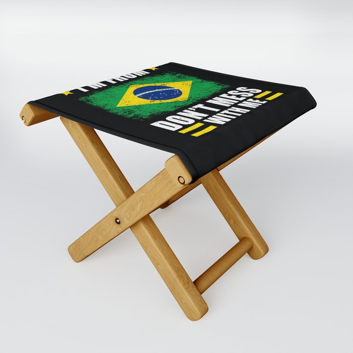 Brazil Brazilian Saying Funny Folding Stool