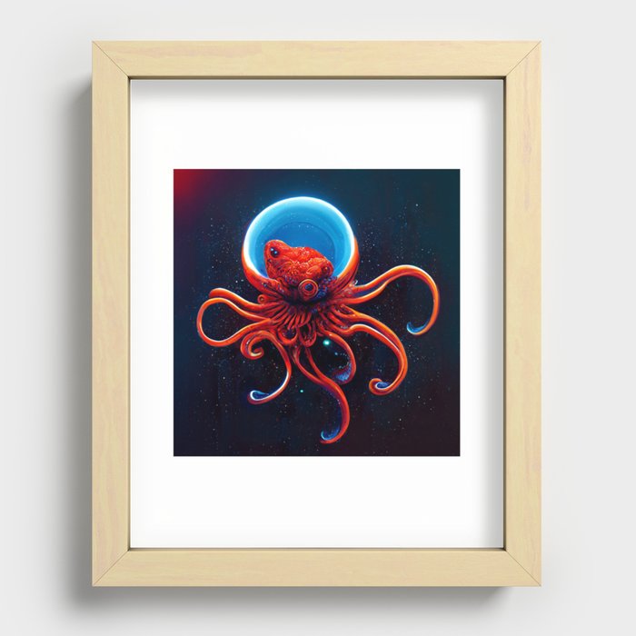 Space Octopus Recessed Framed Print