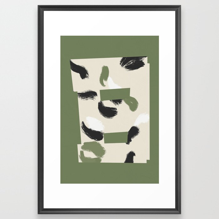 Abtract in matcha green and milk Framed Art Print