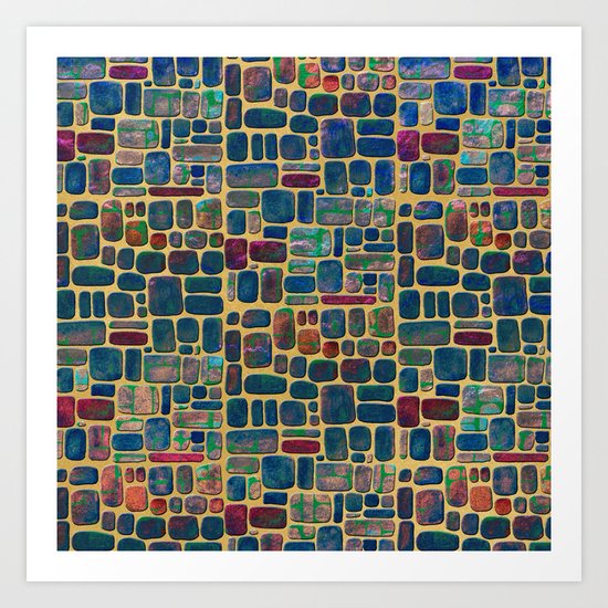 Abstract Tile Mosaic Art Print